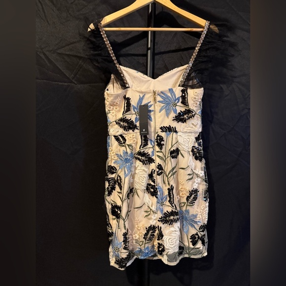 Lulus, small, Show Stopper‎ Cream Embroidered Sequin Bodycon Mini Dress - Picture 8 of 9